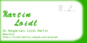 martin loidl business card